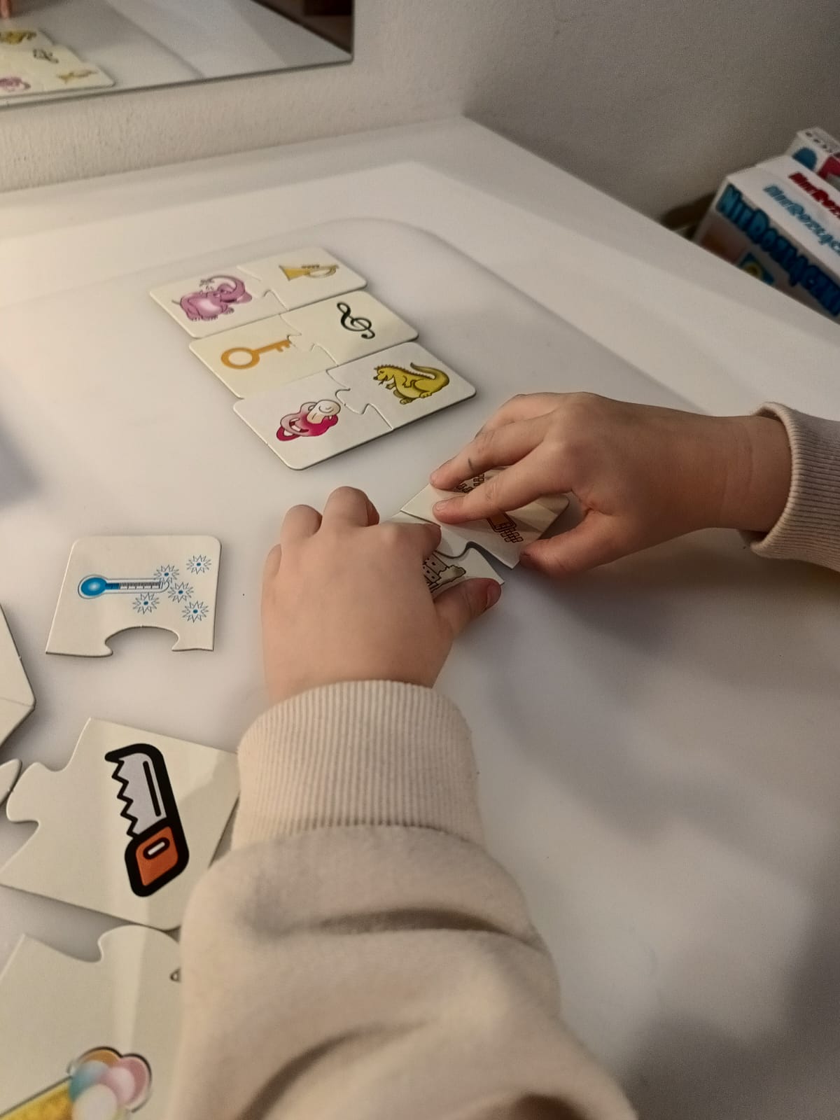 Puzzle tematyczne z ilustracjami zwierząt i przedmiotów